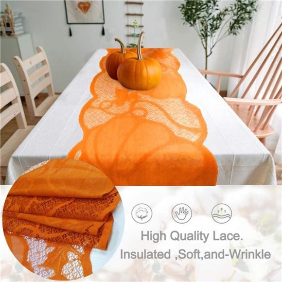 Fall Table Runner Thanksgiving Decorations 13x72 Inch Maple Leaves Table Runner - Picture 6 of 6